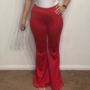 W.A.Y. Red Bell Bottom Pants Sz M NWT
